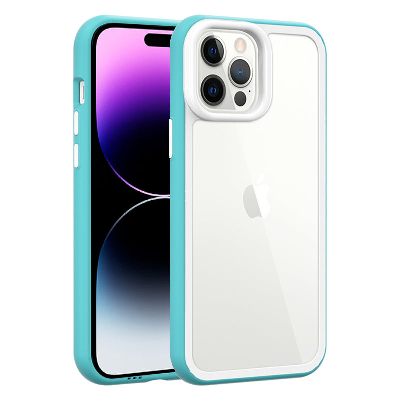 For iPhone 14 Pro Max Clear Phone Case Hard Acrylic Back + Colorful TPU Frame Droppoof Cover For iPhone 14 Pro Max Clear Phone Case Hard Acrylic Back + Colorful TPU Frame Droppoof Cover